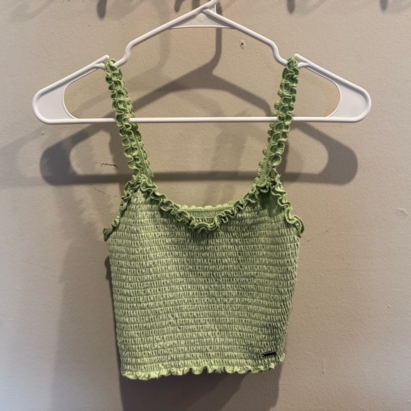 Set of 2 - Hollister Green and White Smocked Tank Tops - Picture 2 of 7